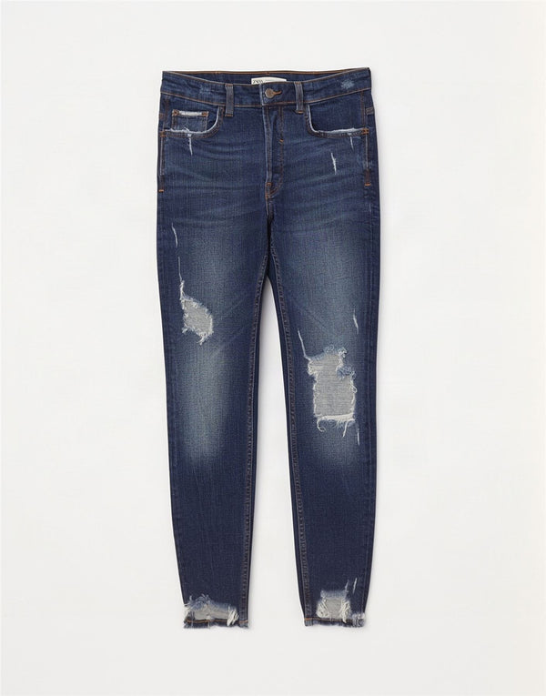 Zara Mens Distressed Skinny Jeans EU 40 Medium W31 L28 Blue
