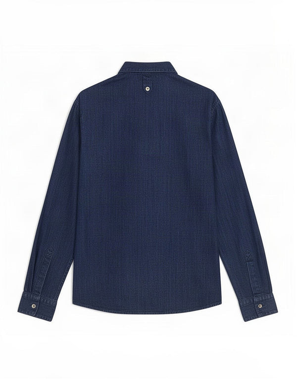Trussardi Jeans Womens Loose Fit Shirt UK 10 Small Navy Blue Cotton