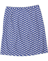 BODEN Womens Abstract Pattern A-Line Skirt UK 16 Large W32  Blue Cotton