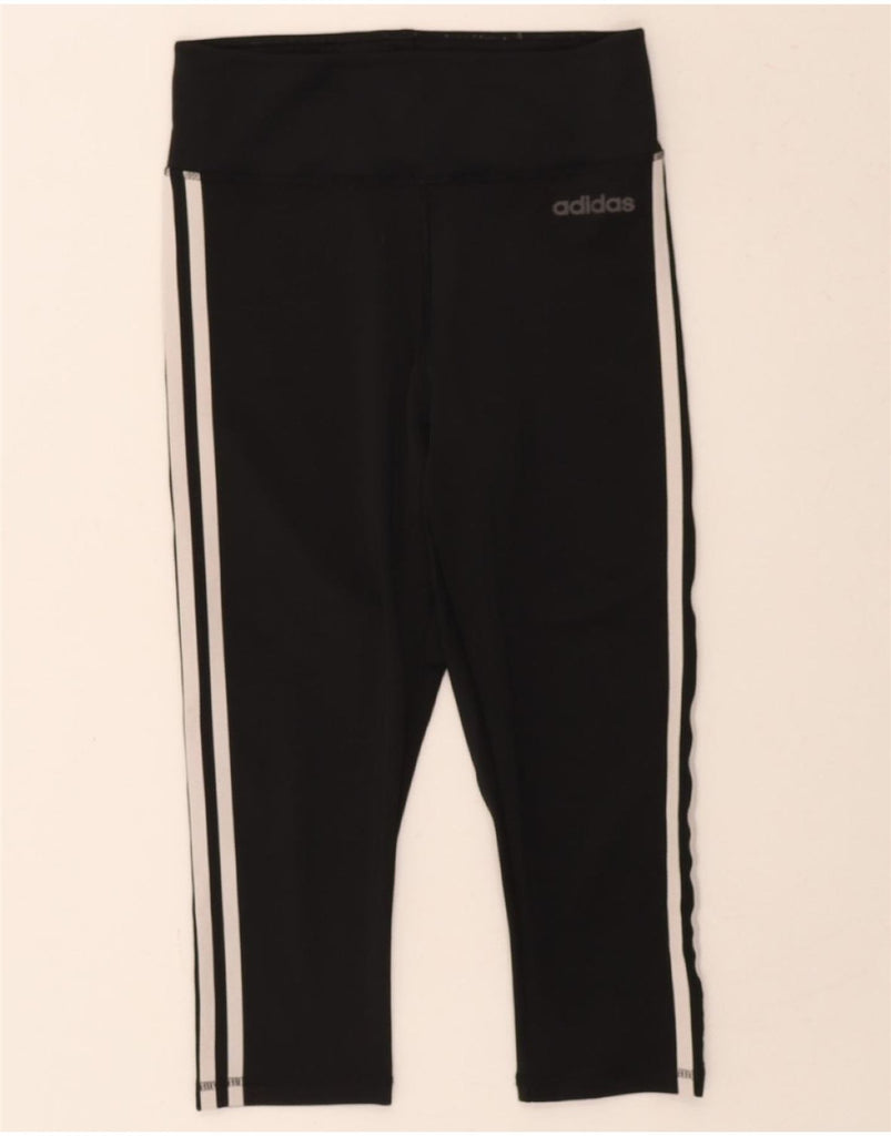 ADIDAS Womens Climalite Capri Leggings UK 8/10 Small Black Polyester Vintage Adidas and Second-Hand Adidas from Messina Hembry 