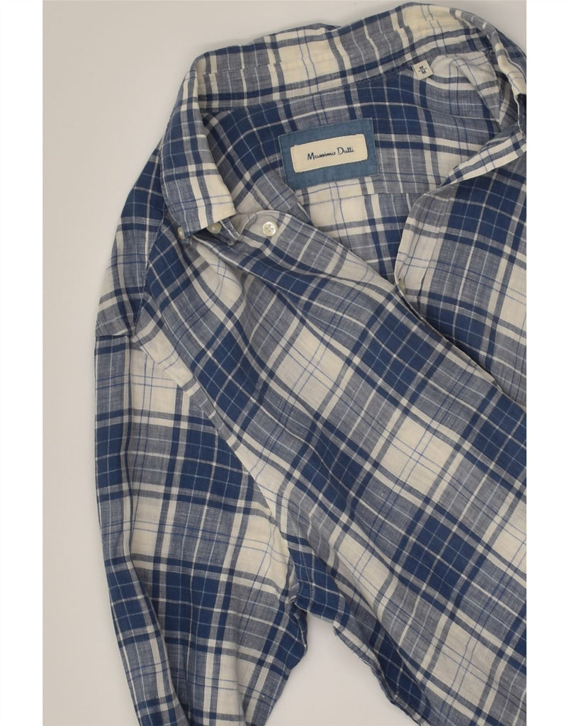 MASSIMO DUTTI Mens Shirt Medium Blue Check | Vintage Massimo Dutti | Thrift | Second-Hand Massimo Dutti | Used Clothing | Messina Hembry 