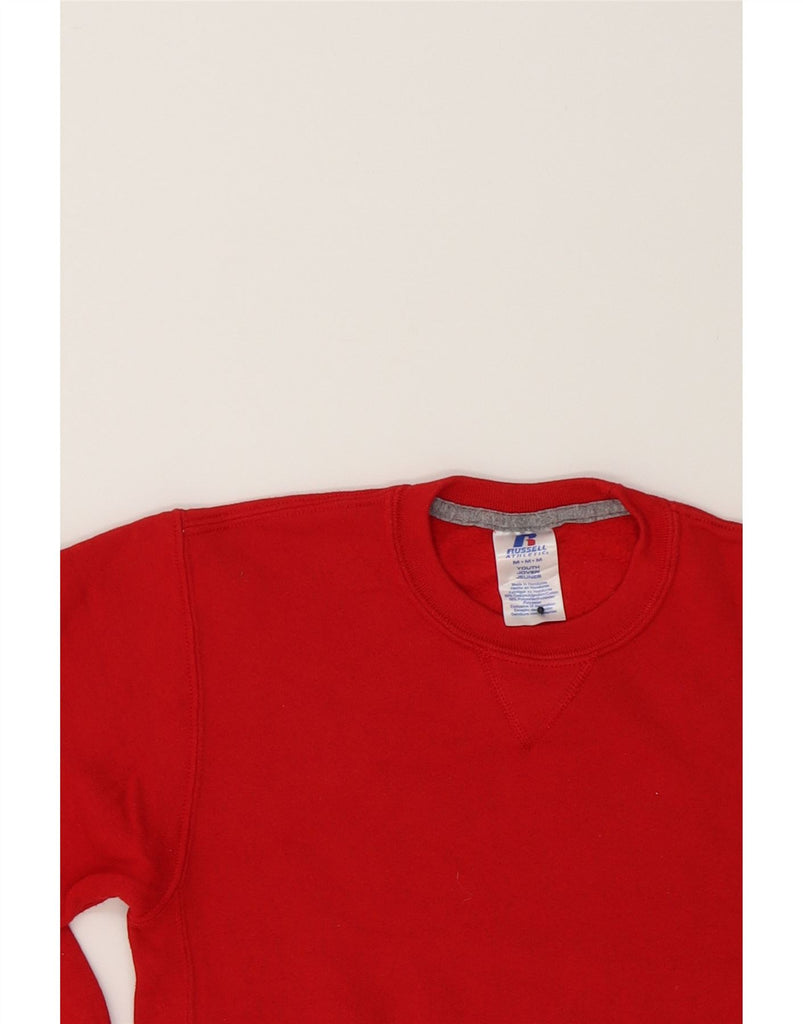 RUSSELL ATHLETIC Boys Sweatshirt Jumper 9-10 Years Medium  Red Cotton Vintage Russell Athletic and Second-Hand Russell Athletic from Messina Hembry 