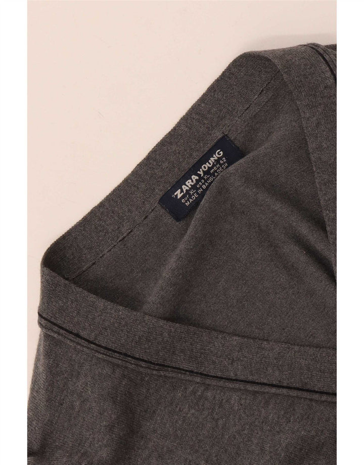 Zara Mens Cardigan Sweater XL Grey