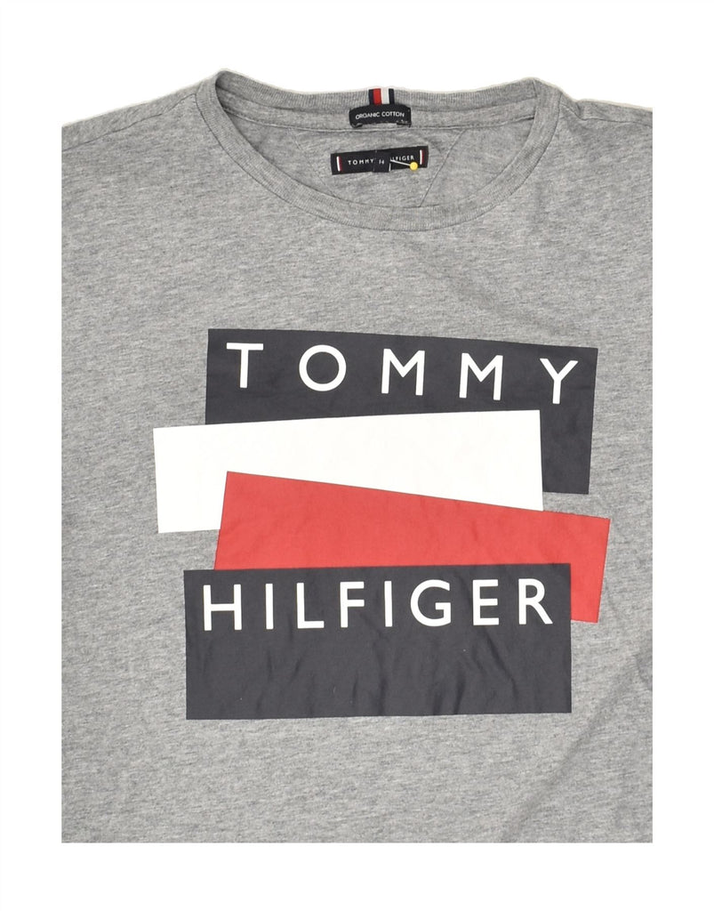 TOMMY HILFIGER Boys Graphic T-Shirt Top 13-14 Years Grey Cotton | Vintage Tommy Hilfiger | Thrift | Second-Hand Tommy Hilfiger | Used Clothing | Messina Hembry 