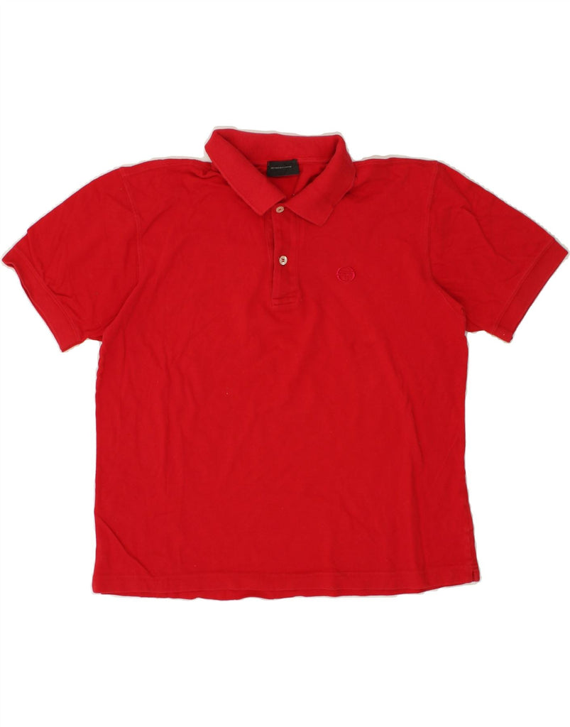 SERGIO TACCHINI Mens Polo Shirt IT 46 Small Red Cotton | Vintage Sergio Tacchini | Thrift | Second-Hand Sergio Tacchini | Used Clothing | Messina Hembry 