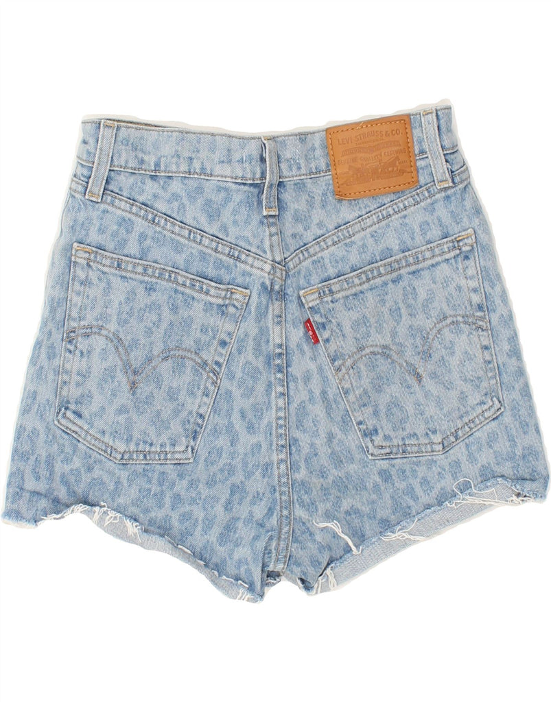 LEVI'S Womens Denim Shorts W25 XS Blue Animal Print Cotton | Vintage Levi's | Thrift | Second-Hand Levi's | Used Clothing | Messina Hembry 