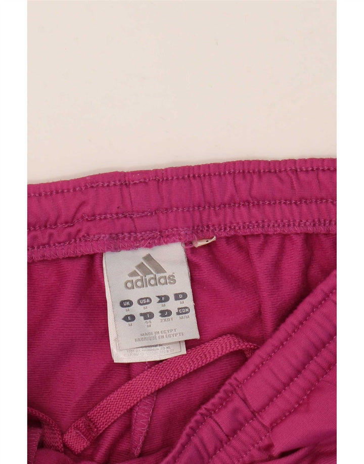 Adidas Womens Tracksuit Trousers UK 12 Medium Pink Polyester