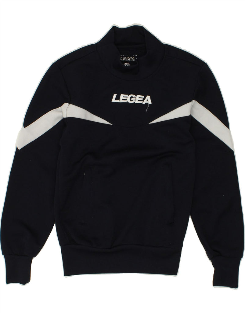 LEGEA Boys Sweatshirt Jumper 11-12 Years 3XS  Navy Blue Colourblock | Vintage Legea | Thrift | Second-Hand Legea | Used Clothing | Messina Hembry 