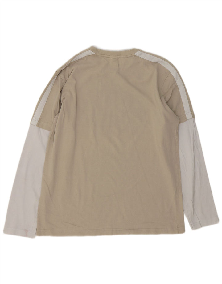 North Sails Mens Graphic Top Long Sleeve Medium Beige Colourblock Cotton