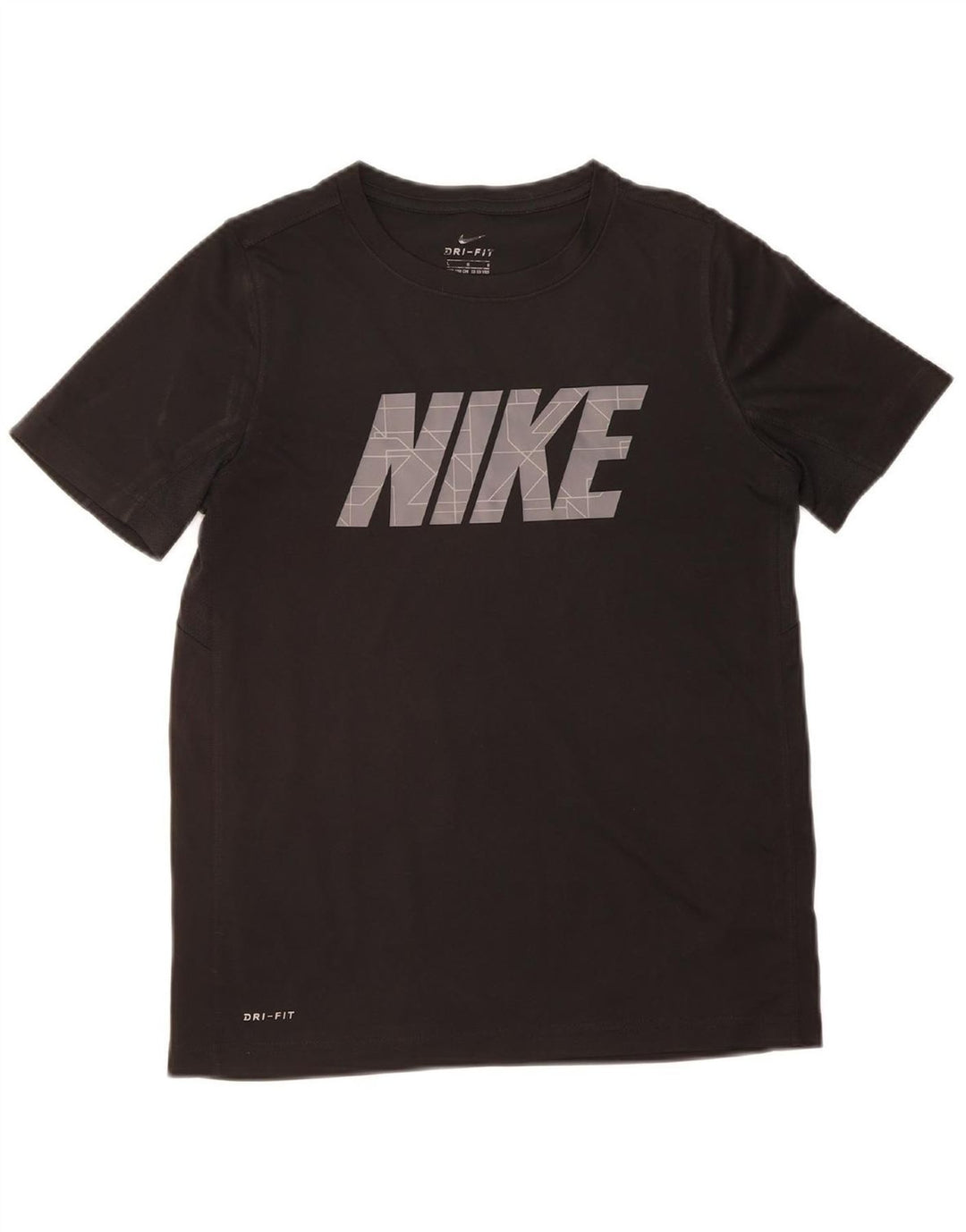 NIKE Boys Dri Fit Graphic T-Shirt Top 12-13 Years Large Black Polyester