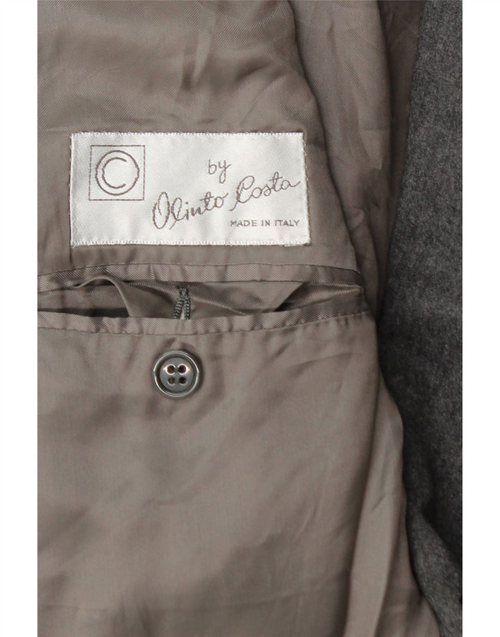 Vintage Mens Double Breasted Blazer Jacket IT 52 XL Grey Wool