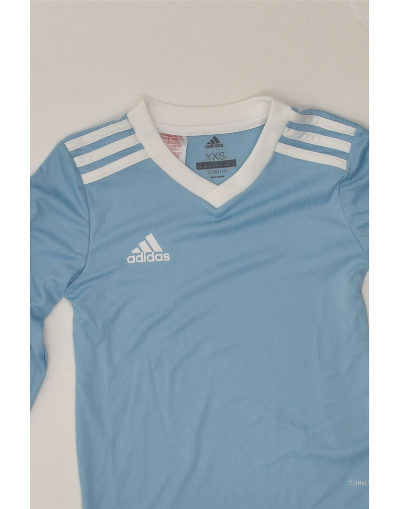 ADIDAS Boys Climalite Top Long Sleeve 7-8 Years XS Blue Polyester | Vintage Adidas | Thrift | Second-Hand Adidas | Used Clothing | Messina Hembry 