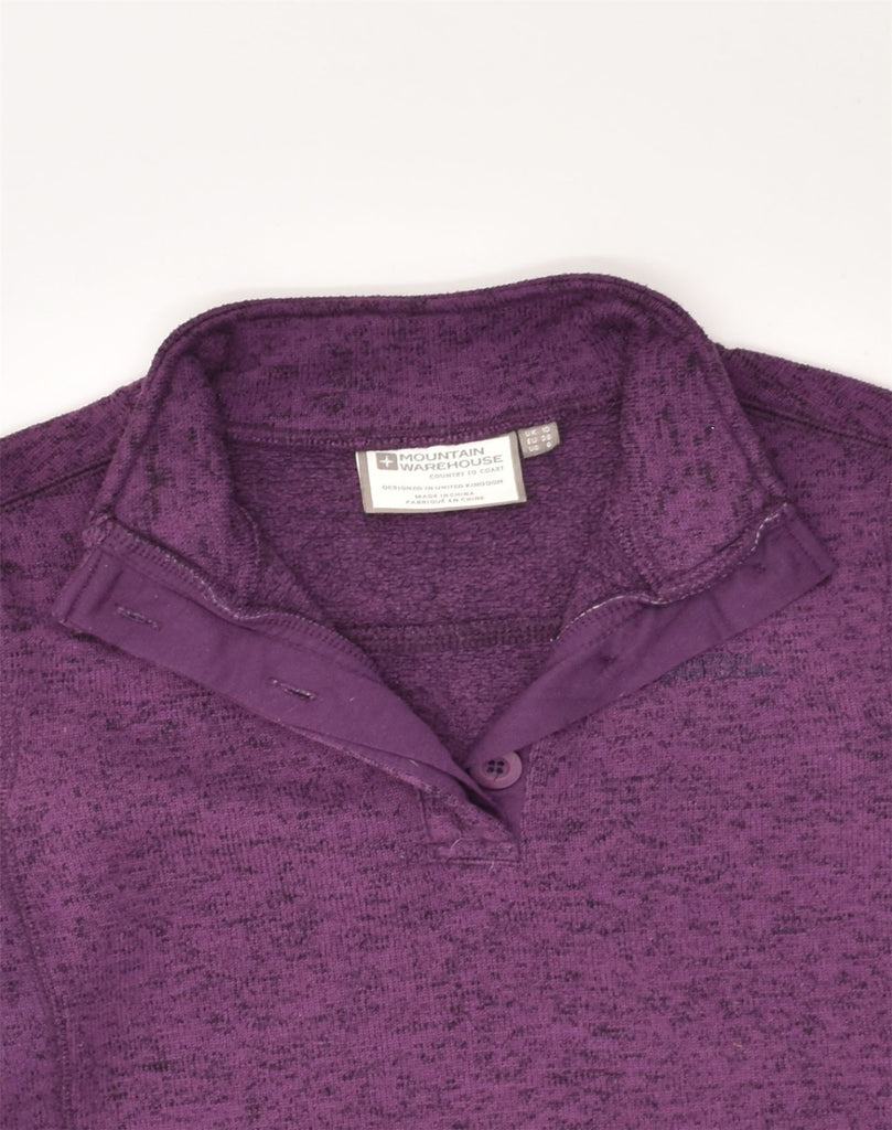 MOUNTAIN WAREHOUSE Womens Button Neck Sweatshirt Jumper UK 10 Small Purple | Vintage Mountain Warehouse | Thrift | Second-Hand Mountain Warehouse | Used Clothing | Messina Hembry 