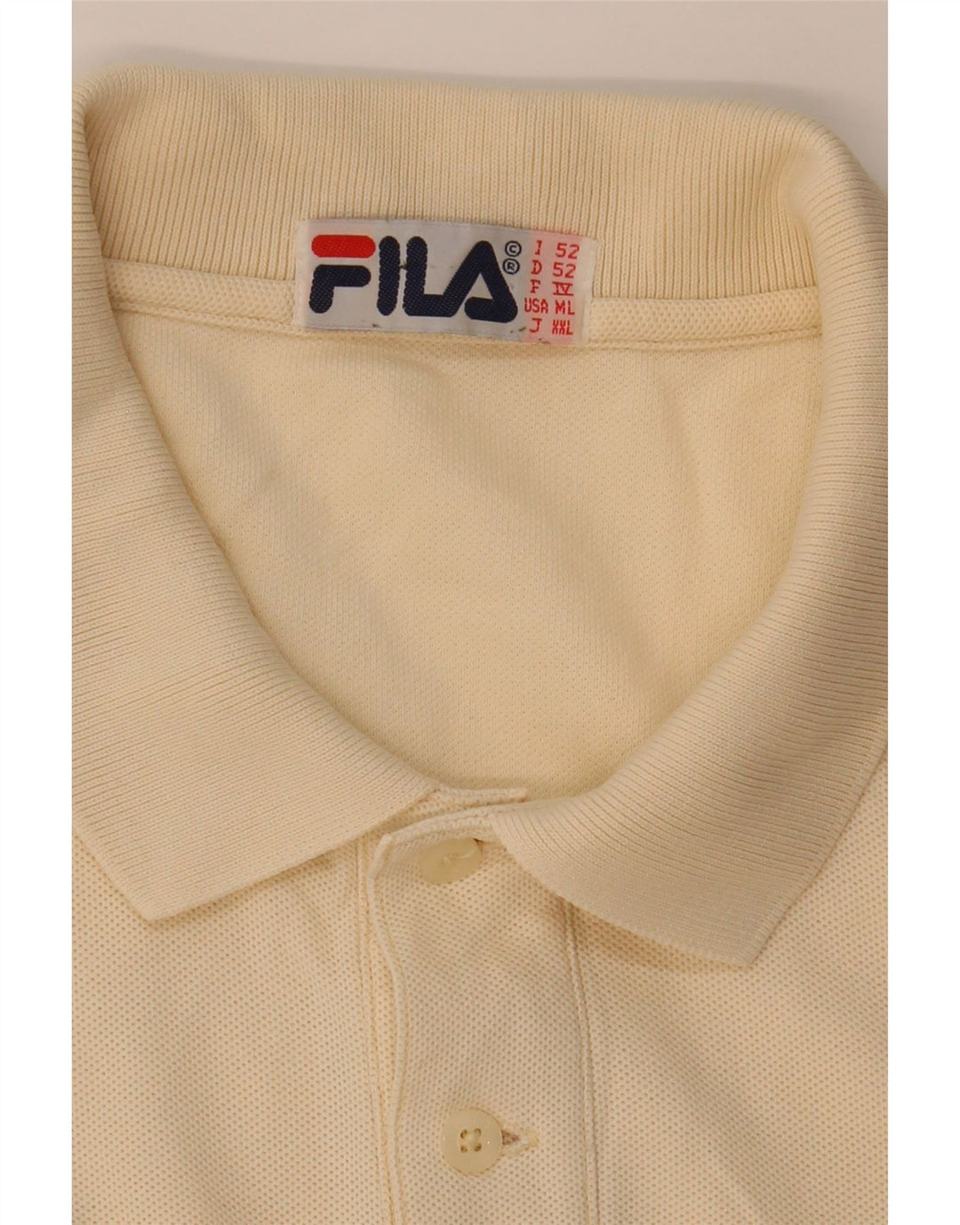 Fila Mens Polo Shirt IT 52 Large Yellow
