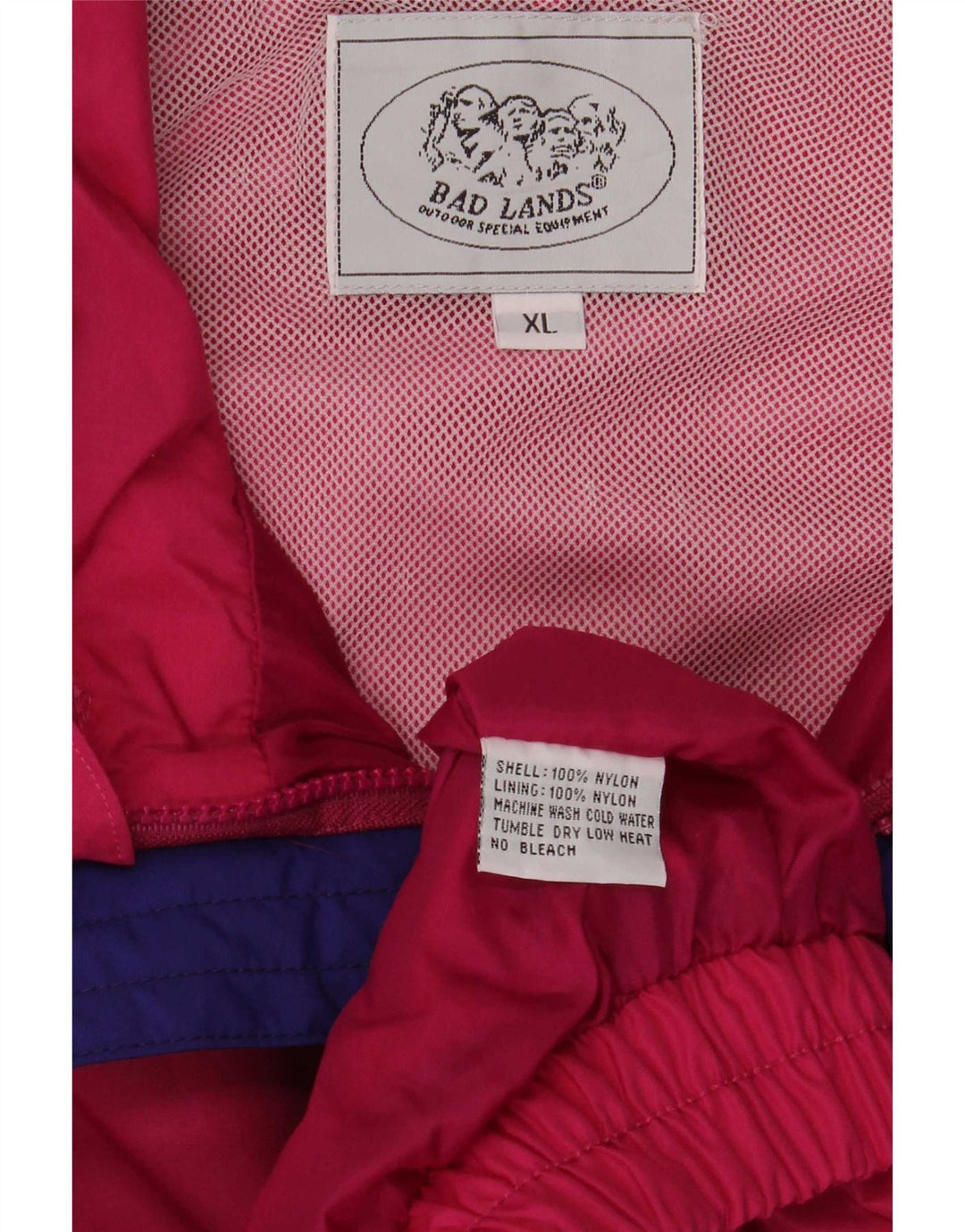 Bad Lands Mens Rain Jacket UK 42 XL Pink Colourblock Nylon