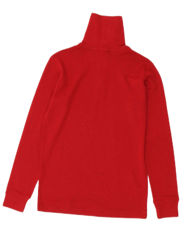 Vintage Womens Zip Neck Top Long Sleeve UK 6 XS Red New Wool