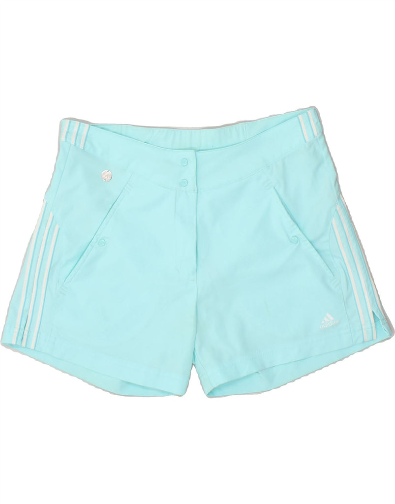 ADIDAS Womens Climalite Chino Shorts UK 10 Small W28 Blue Polyester | Vintage Adidas | Thrift | Second-Hand Adidas | Used Clothing | Messina Hembry 