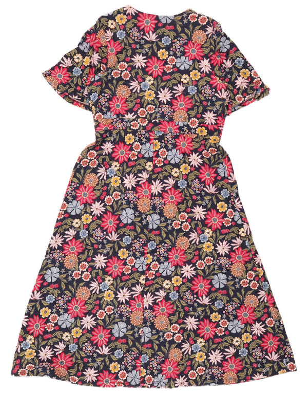 Seasalt Cornwall Womens Maxi Dress UK 16 Large Navy Blue Floral Cotton