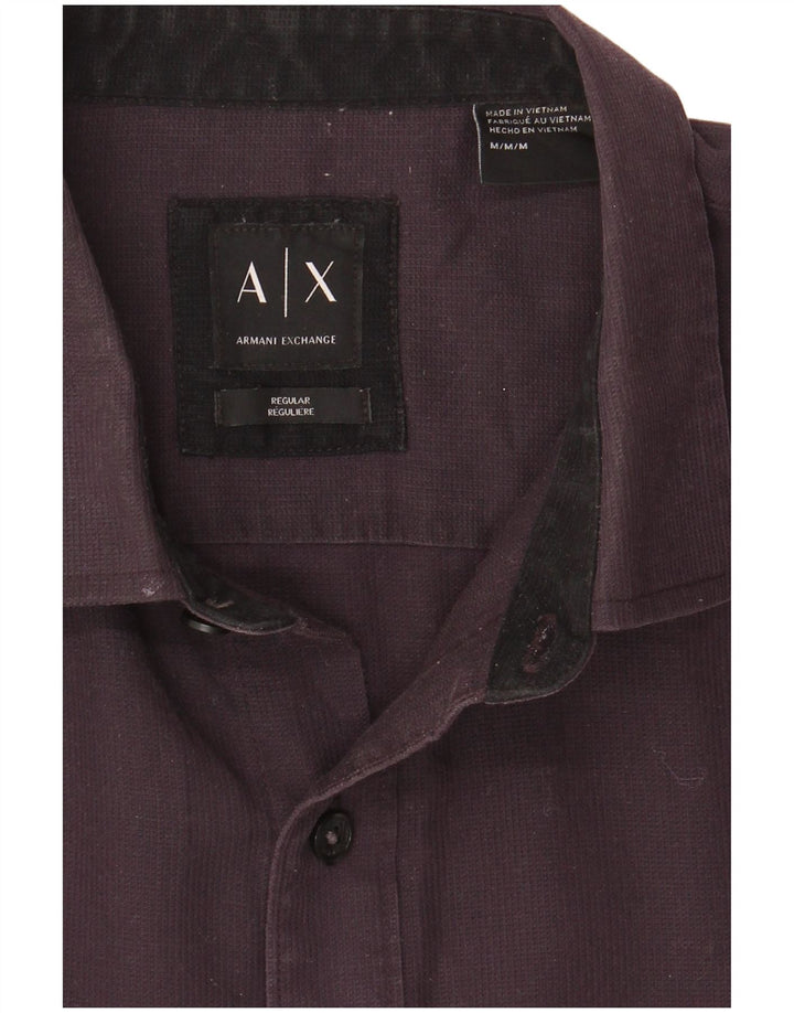 Armani Exchange Mens Regular Fit Shirt Medium Black Cotton