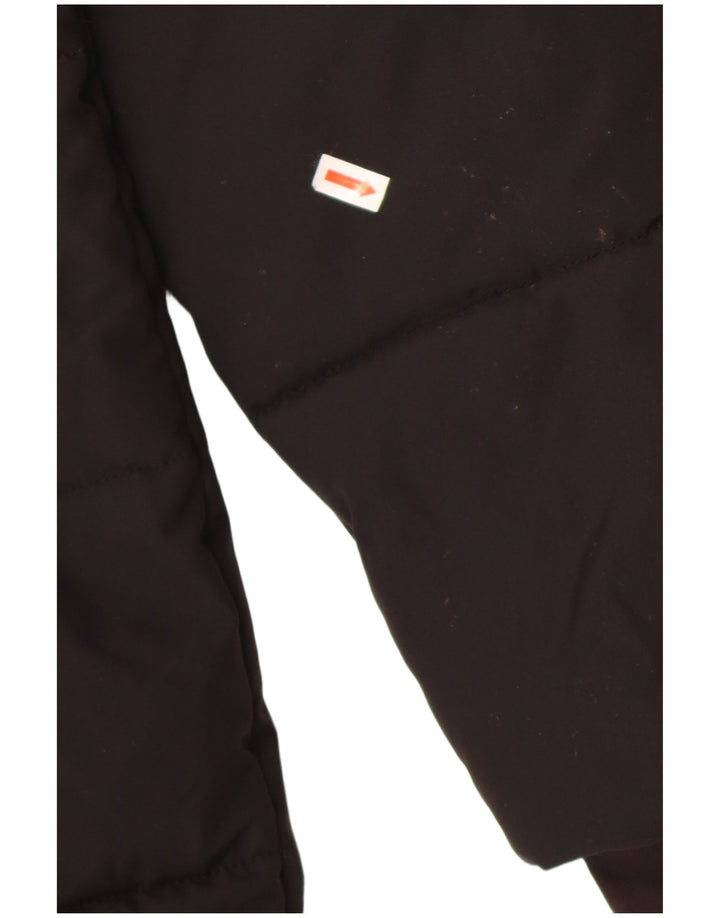 Superdry Womens Hooded Graphic Parka Jacket UK 14 Medium Black Winter