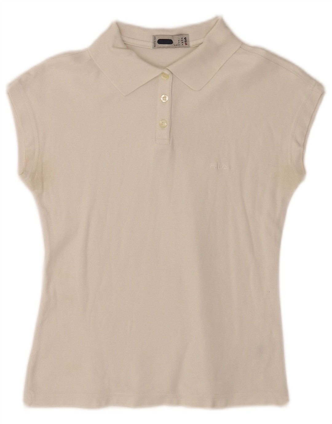 Fila Womens Sleeveless Polo shirt IT 42 Medium White