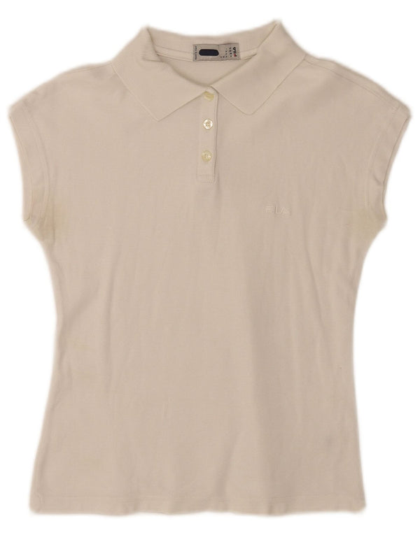 Fila Womens Sleeveless Polo shirt IT 42 Medium White