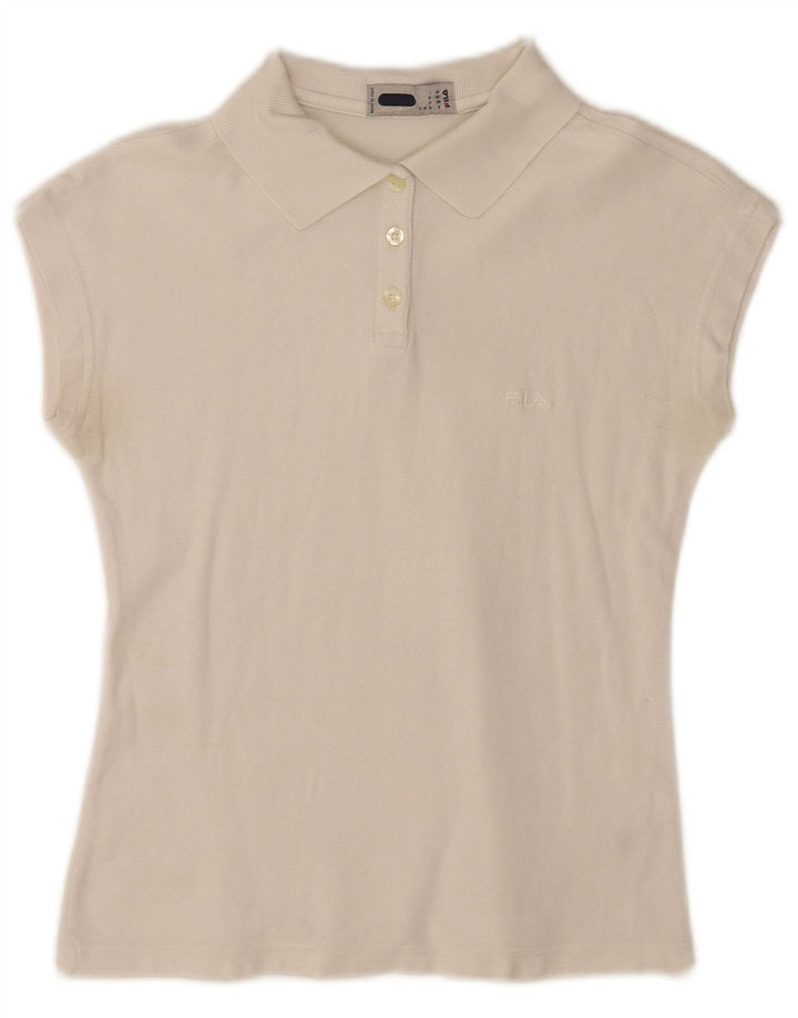Fila Womens Sleeveless Polo shirt IT 42 Medium White