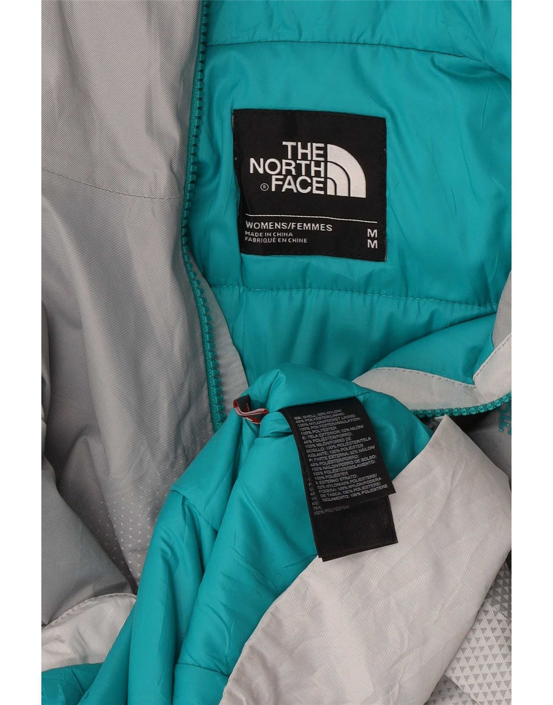 The North Face Womens Hooded Rain Jacket UK 14 Medium Grey Colourblock