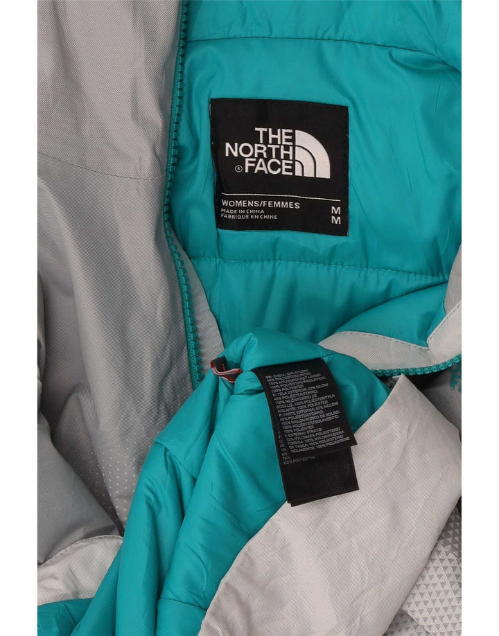 The North Face Womens Hooded Rain Jacket UK 14 Medium Grey Colourblock