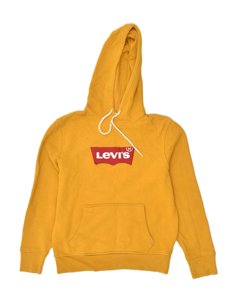 LEVI'S Mens Graphic Hoodie Jumper Small Yellow Cotton | Vintage Levi's | Thrift | Second-Hand Levi's | Used Clothing | Messina Hembry 