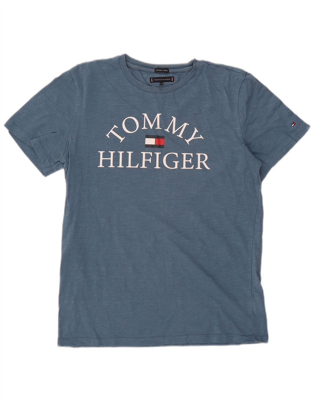 TOMMY HILFIGER Boys Graphic T-Shirt Top 15-16 Years Blue Cotton