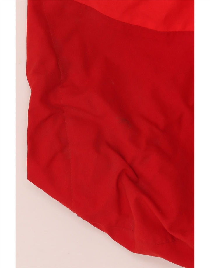 Adidas Mens Hooded Rain Jacket UK 42/44 Large Red Colourblock Polyester