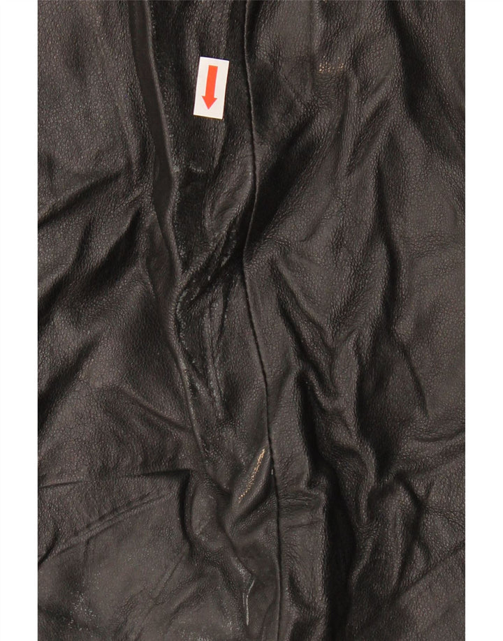 VINTAGE Womens Leather Coat UK 18 XL Black Leather Vintage Vintage and Second-Hand Vintage from Messina Hembry 