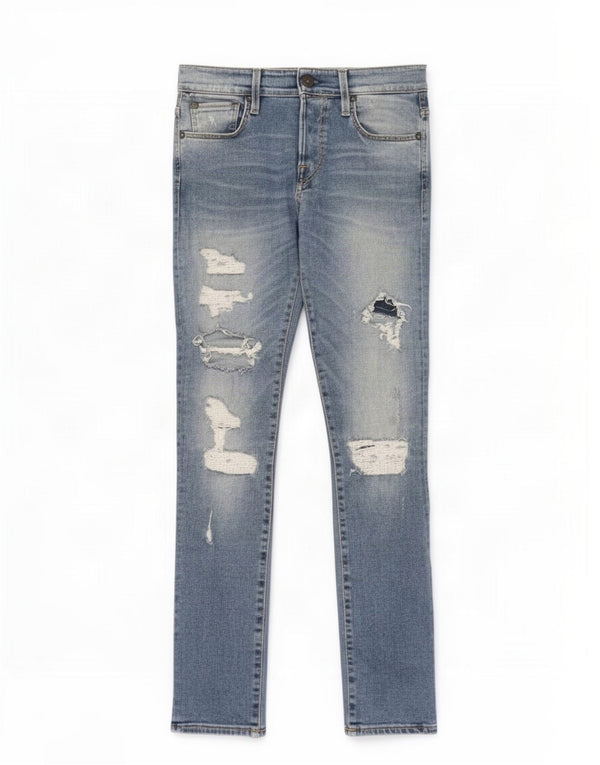 Jack & Jones Mens Distressed Skinny Jeans W30 L32 Blue Cotton