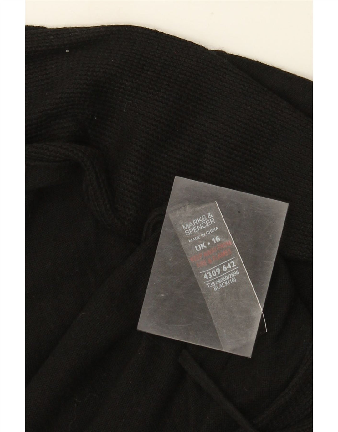 Marks & Spencer Womens Longline Open Cardigan Sweater UK 16 Large Black