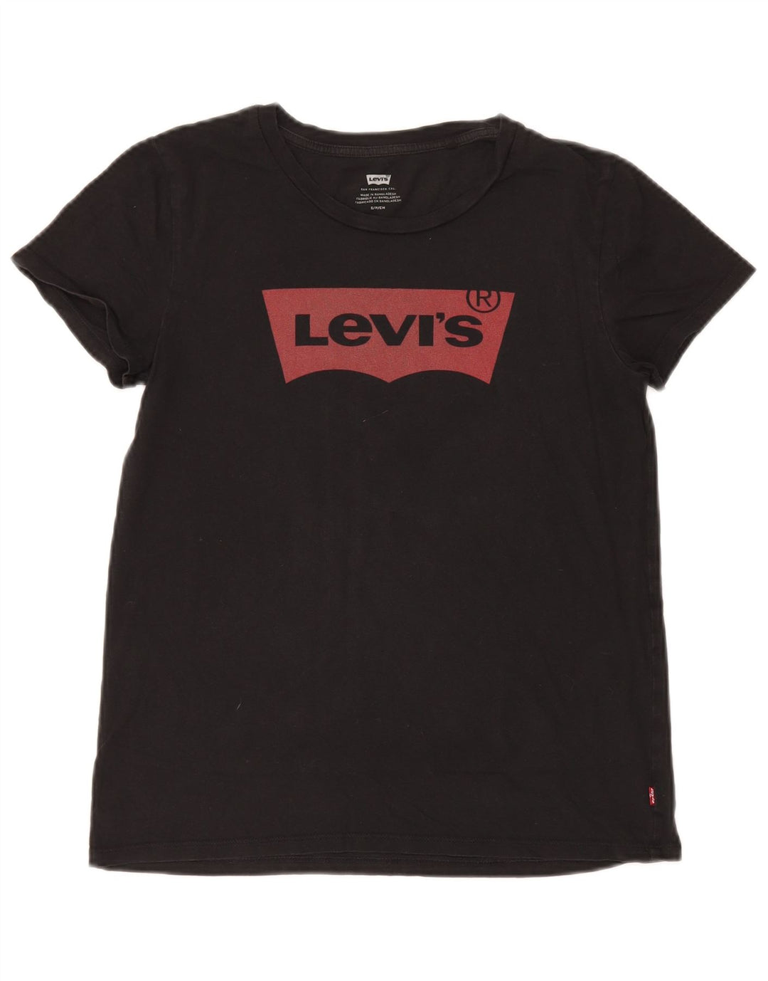 Levi's Womens Graphic T-Shirt Top UK 10 Small Black