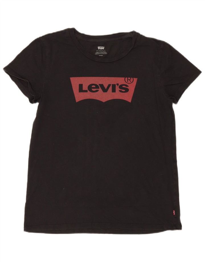 Levi's Womens Graphic T-Shirt Top UK 10 Small Black
