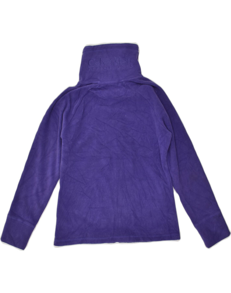 CALVIN KLEIN Womens Fleece Jacket UK 12 Medium Purple Polyester | Vintage Calvin Klein | Thrift | Second-Hand Calvin Klein | Used Clothing | Messina Hembry 