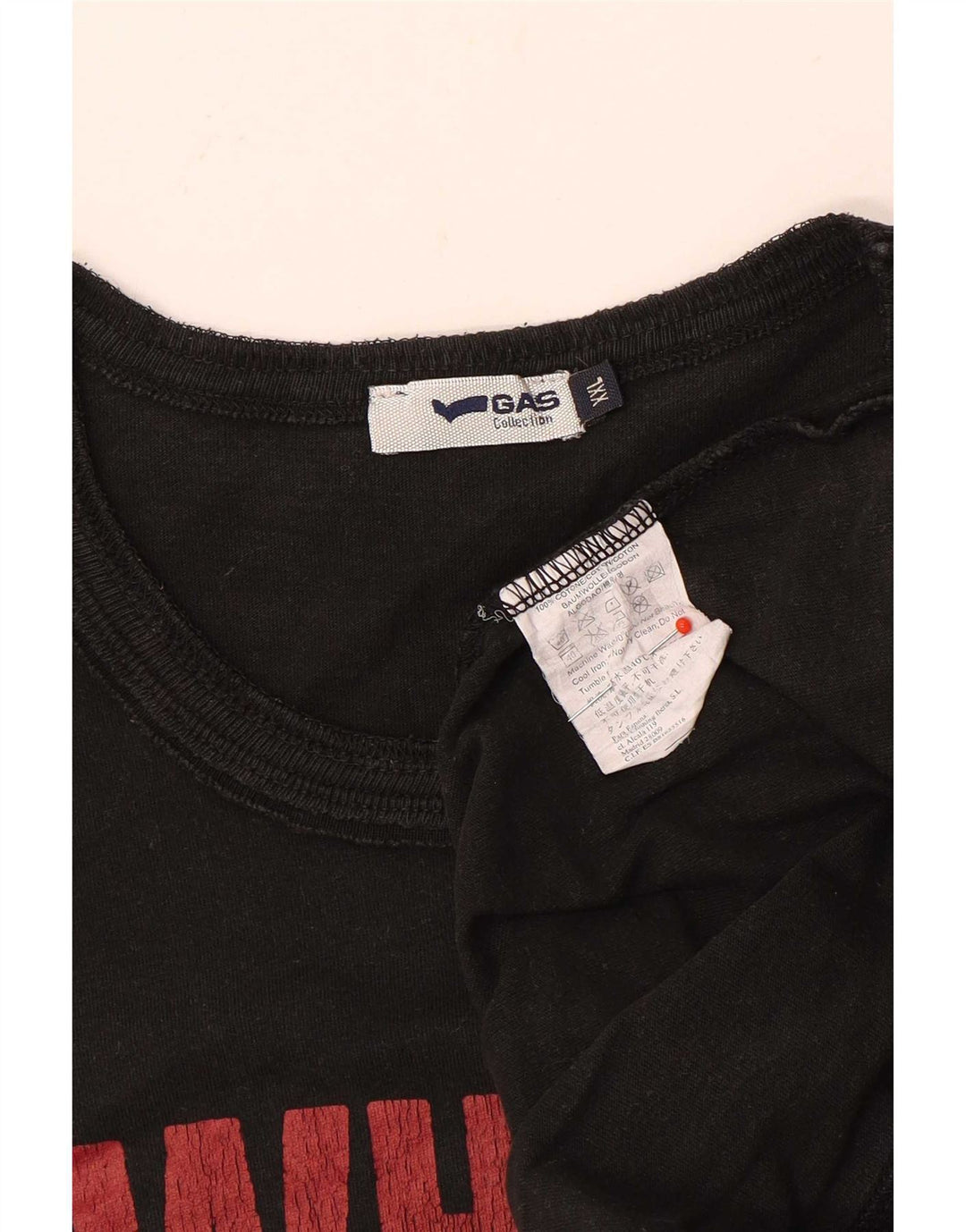 Gas Mens Graphic Top Long Sleeve 2XL Black Cotton