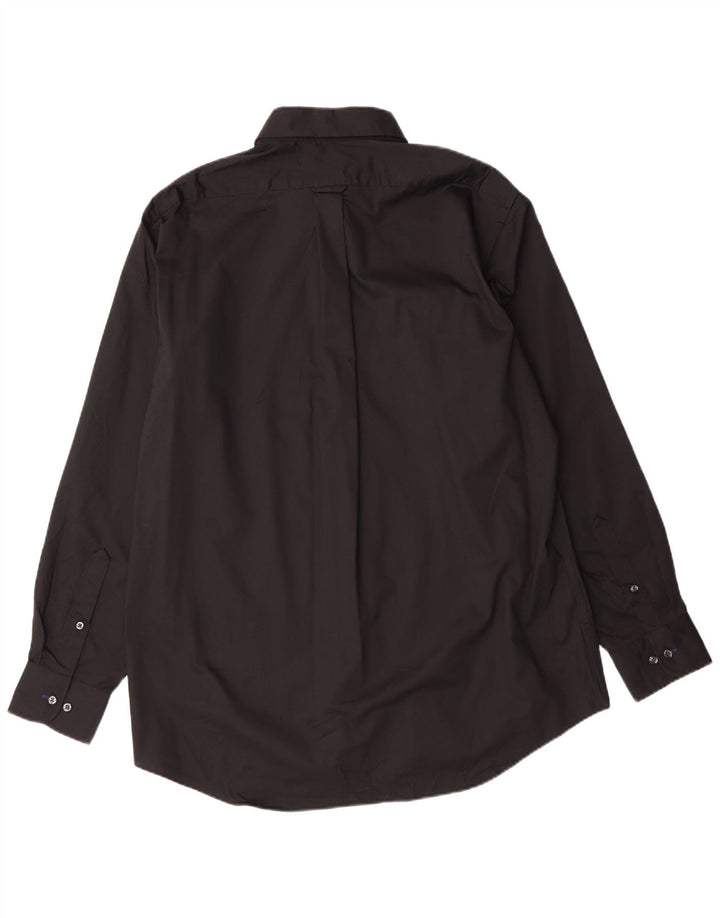 Izod Mens Stretch Regular Fit Shirt Size 16 16 1/2 Large Black Cotton