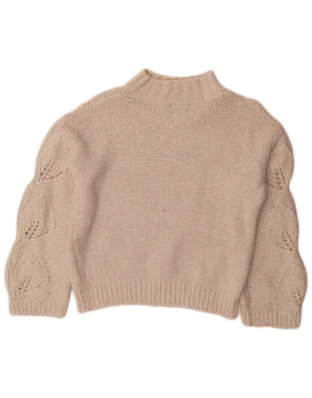 Massimo Dutti Womens Turtle Neck Jumper Sweater UK 4 XS Off White