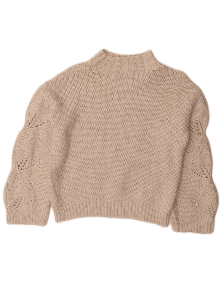 Massimo Dutti Womens Turtle Neck Jumper Sweater UK 4 XS Off White