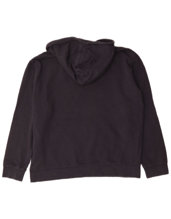 Hugo Boss Mens Graphic Hoodie Jumper XL Navy Blue Cotton