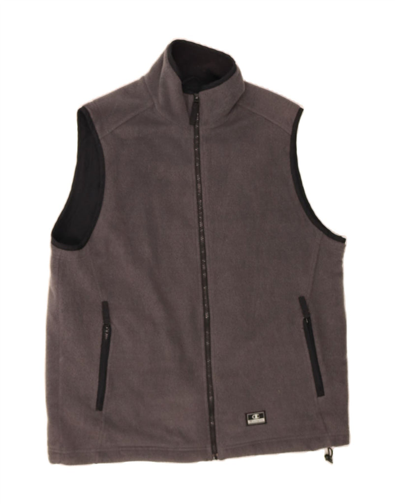 CHAMPION Mens Fleece Gilet UK 40 Large Grey Polyester Vintage Champion and Second-Hand Champion from Messina Hembry 