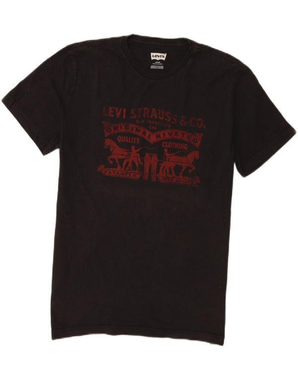 Levi's Mens Graphic T-Shirt Top Large Black Cotton