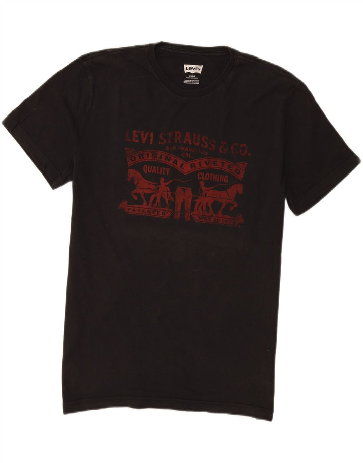 Levi's Mens Graphic T-Shirt Top Large Black Cotton