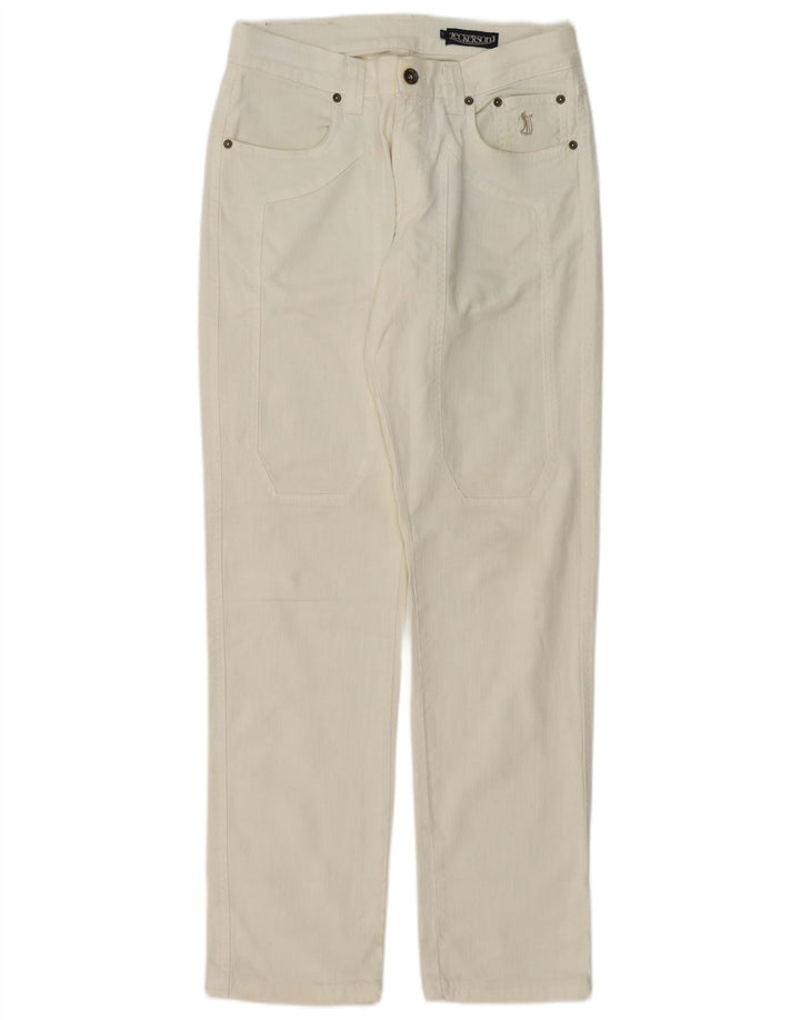 JECKERSON Mens Straight Jeans W32 L32 White Cotton