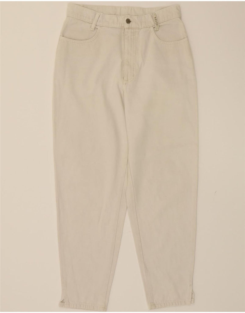 H.I.S Womens High Waist Tapered Casual Trousers W30 L28 White Vintage H.I.S and Second-Hand H.I.S from Messina Hembry 