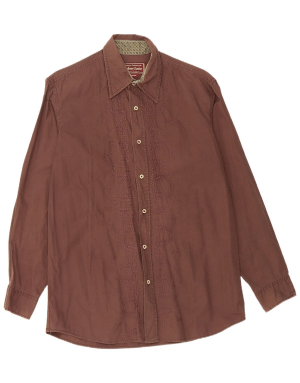 Marlboro Classics Mens Shirt Medium Brown Paisley Cotton
