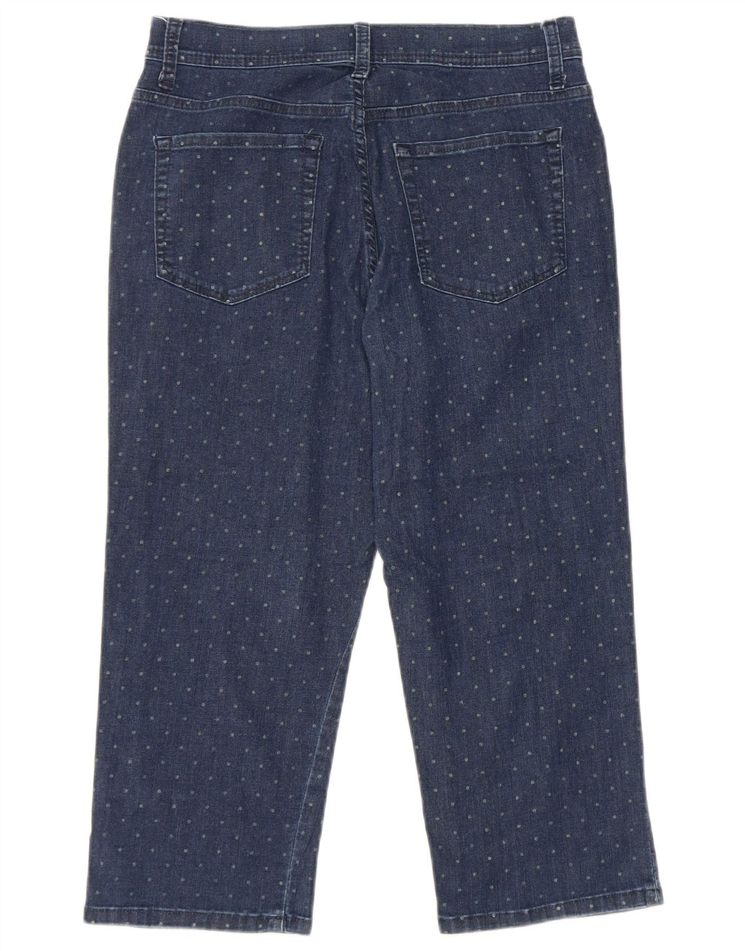 LEE Womens Classic Fit Capri Jeans US 6 Medium W28 L19 Navy Blue Spotted